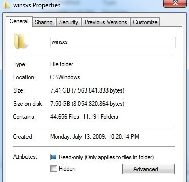 What is winsxs folder windows 10